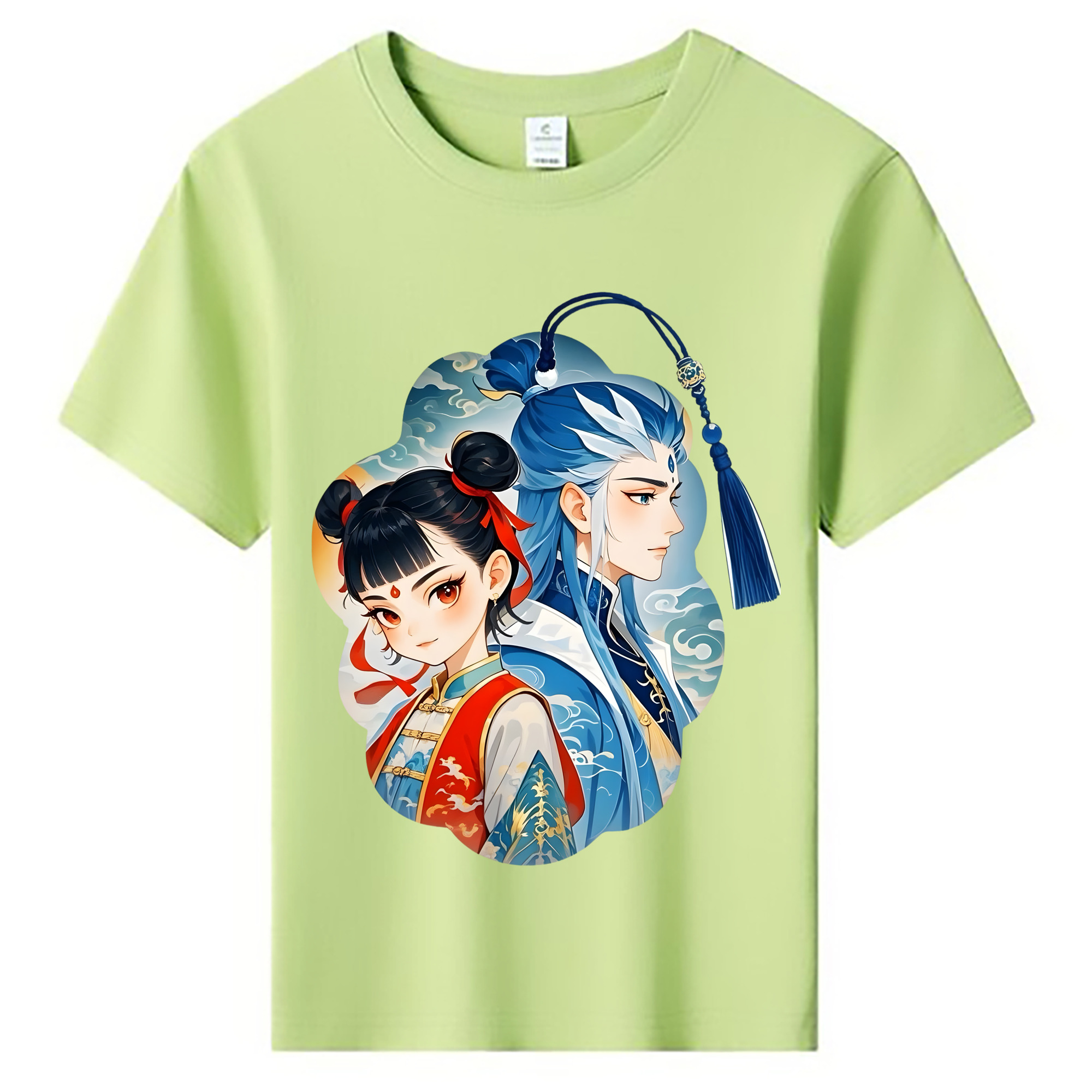 （画像用） Ne Zha 2 ナタ 魔童の大暴れ 綿100％キッズTシャツ（フロントプリント）